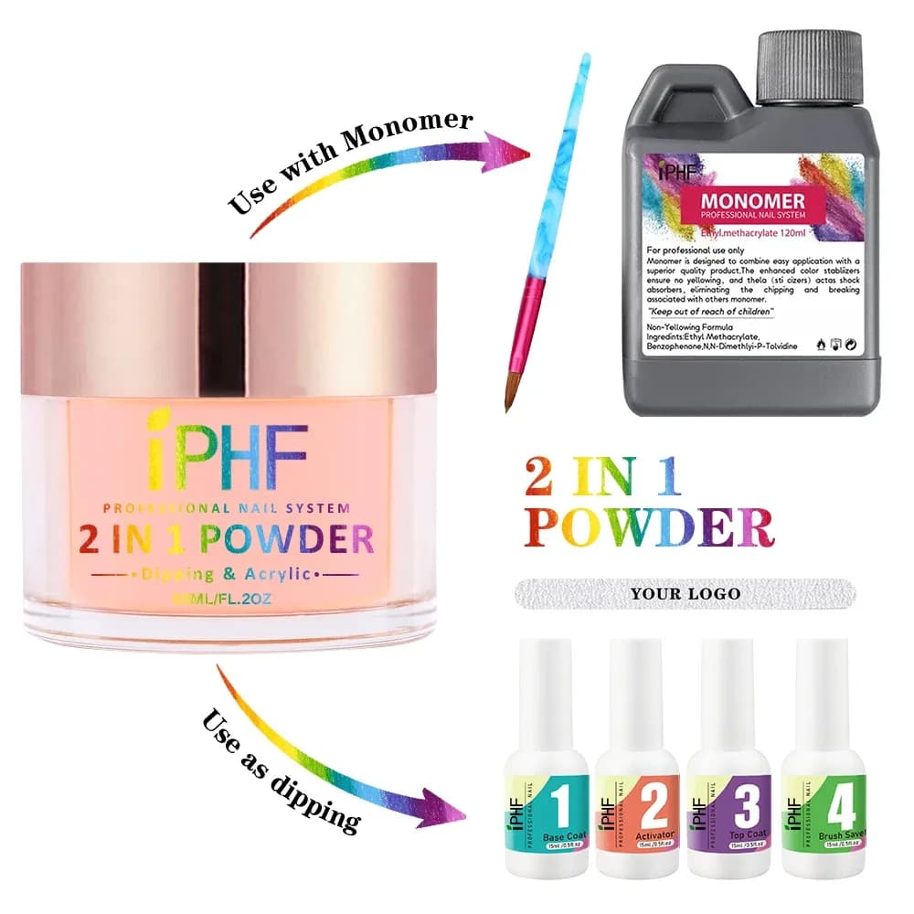 High Quality Clear Pink Nude Acrylic Powder Bulk Natural Nail Acrylic Powder Set 3 In 1 Buttery Nail Acrylic Powder Set