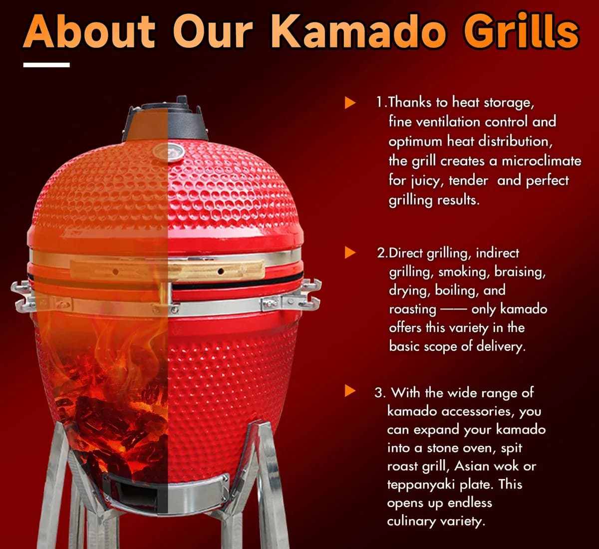 Auplex Premium Wholesale Ceramic Kamado 21" Gold Heavy Duty Charcoal Grill Electronic Ignition For Outdoor Kitchen Bbq Trolley