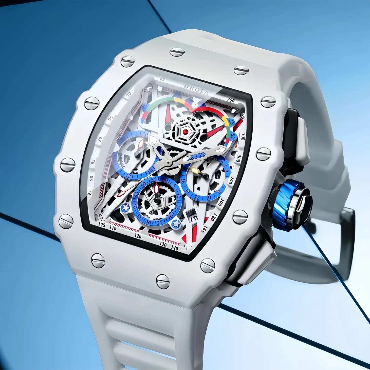 Fashion Wine Bucket Men's Chronograph Watch Unique Multi Functional Quartz Waterproof Silicone Tape Wholesale Watches 6827w