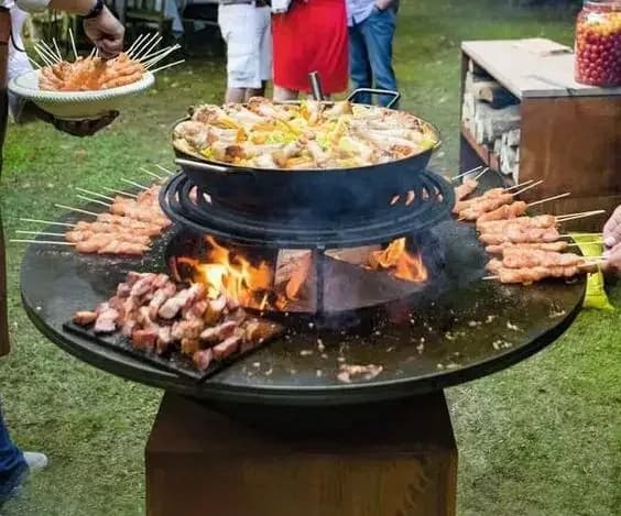 Outdoor Corten Steel European Bbq Grill Metal Barbecue Pit Bbq Grill Outdoor Corten Steel Fire Pit Charcoal Bbq Grill
