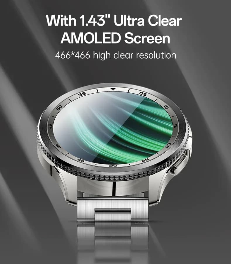 Yesido 1.43' Amoled Screen 3atm Phone Calling Rotating Control Magnetic Charging Zinc Alloy Smart Watch Io34