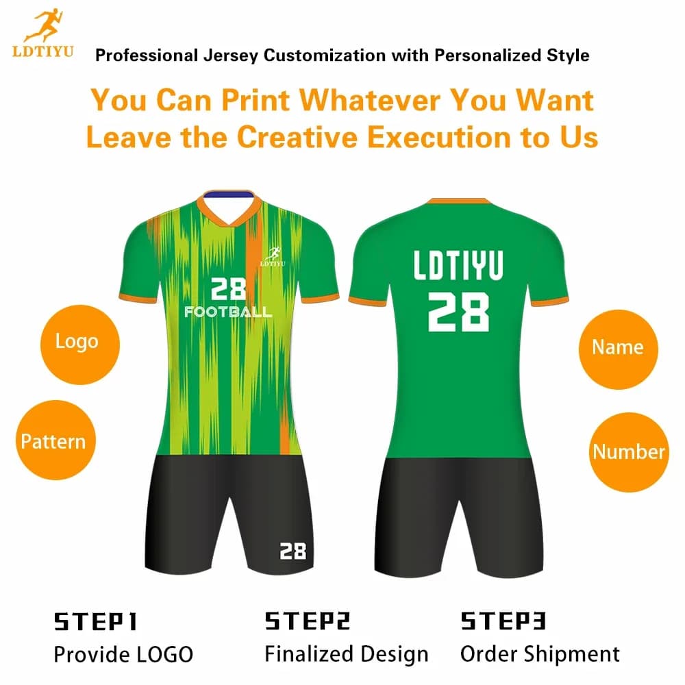 Professional Soccer Jersey Customizable Blank Summer Sport Breathable Football Club Training Tracksuit Short Sleeve