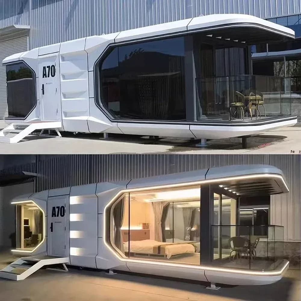 Factory Wholesale Modern Breathable Steel Structure Intelligent Mobile Prefabricated Space Capsule Apartment Villa Rectangle