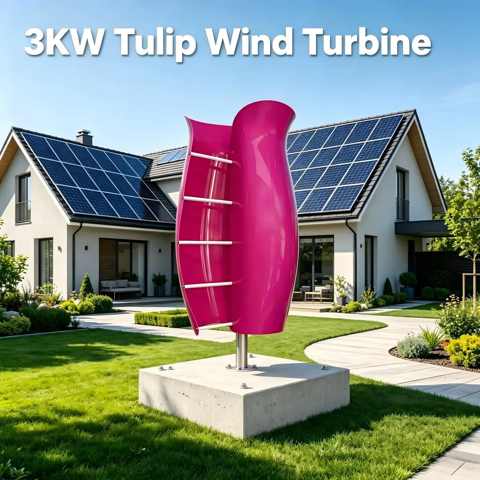 Renewable Energy 3kw Tulip-type Vertical Axis Wind Turbine 24v,Low Noise Wind Power Generator For Street Light And Home