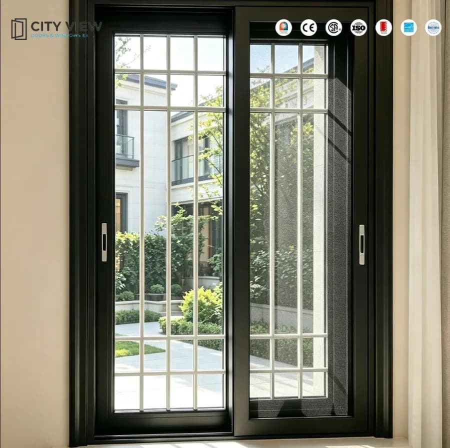 Modern Pvc Casement Window With Double Glazed Upvc Sliding Glass Doors For Hotels Plastic Frame Design