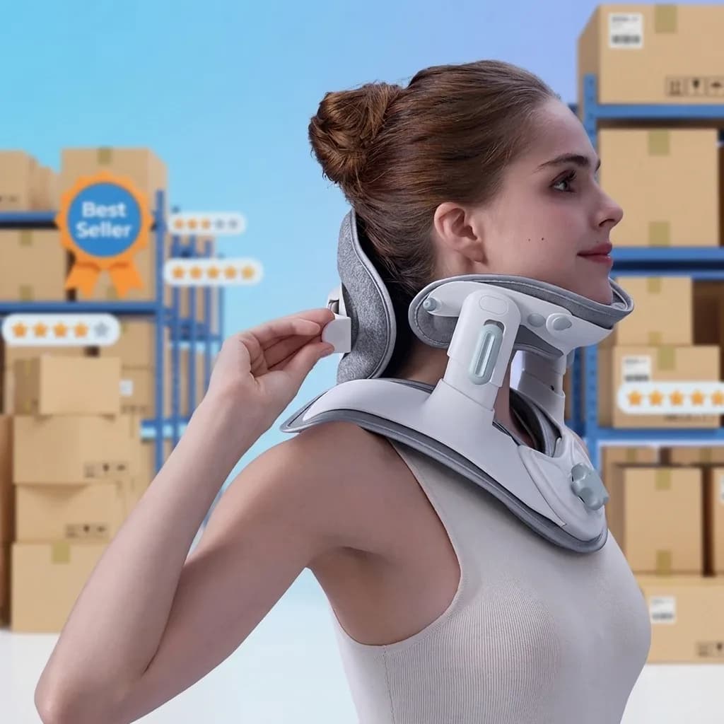 E-commerce Best Seller Lightweight Adjustable Neck Brace For Home Rehabilitation And Advanced Cervical Traction Device