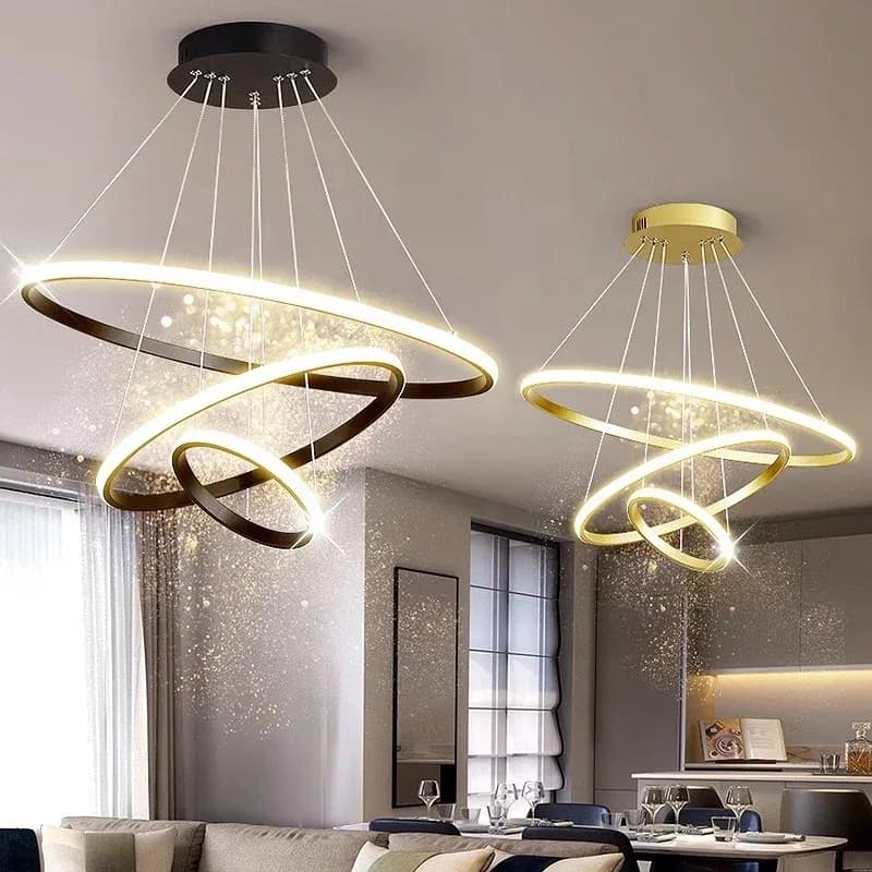 Modern Led Chandelier Acrylic Home Decorative Square Modern Living Room Hotel Circle Hanging Pendant Light